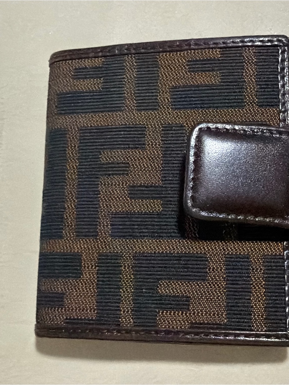 Fendi Black and Brown FF Motif Bifold cards holder authentic